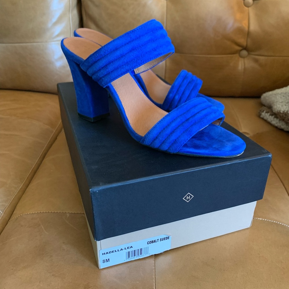 Halogen Cobalt Blue Block heel sandal